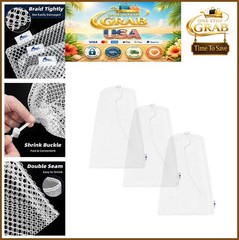 Fishing Chum Bag 3 Pack 18.5 Inch Drawstring Polyester Bait Mesh Saltwater