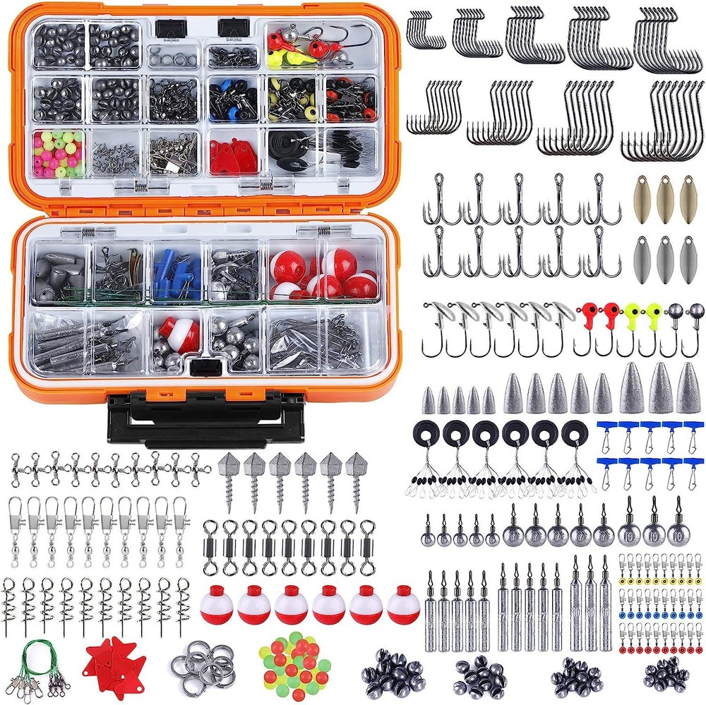 343Pcs Fishing Accessories Kit – Organized Fishing Tackle Box w/ Tackle Included