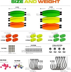 Versatile 126-Piece Catfish Rig Making Kit with High-Visibility Accessories