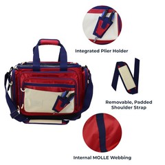 Osage River Medium Saltwater Resistant Fishing Tackle Bag, w/ Tackle Boxes Red