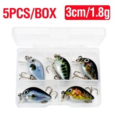 For Mini Crankbait Lure Set 5PCS 3cm 1.8g for Bass Fishing and Light Tackle Use