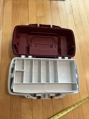 Plano One Tray Burgundy/White Tackle Box Model 6201 with Wazp Crappie Kit