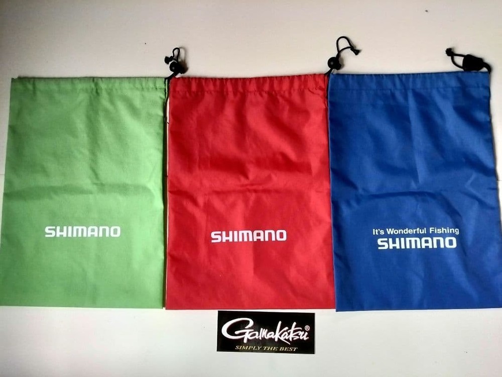 SHIMANO Fishing Drawstring Bag Nylon Bag with Gamakatsu Sticker
