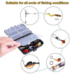 Fishing Accessories Kit Tackle Box Hooks Weights Sinkers Equipment