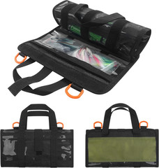 Fishing Lure Bag Lure Wraps Bait Organizer,6 Pockets Large Capacity PVC Portecti