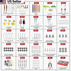 MadBite by KastKing 143pcs Freshwater Fishing Lure Kit, Includes Crankbaits,…