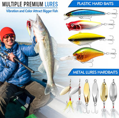 353/404 PCS Fishing Lures, Upgrade Fishing Tackle Box with Tackle Included, Cran