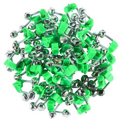 50 Pcs Fishing Rod Bells Clip-On Bite Alarm Dual Bell Alert Green Fishing Gear