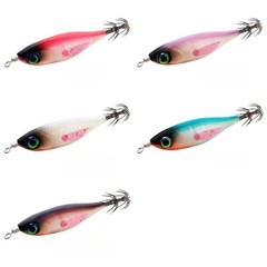 Round Belly 5g Wood Shrimp UV Glow Squid Bait Pack of 5 for Saltwater Angling