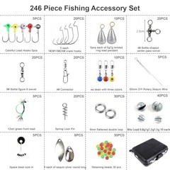 246pcs Fishing Accessories Kit With Fishing Tackle Box Fishing Gear Kit NEW