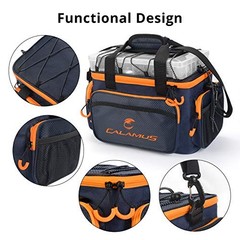 Fishing Tackle Bags – Fishing Bags B：Orange(without trays)-14.3*9*7.5 inches