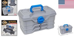 Compact Fishing Tackle Box – 4 Swing Trays & 25-Piece Starter Kit Included