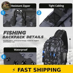 PLUSINNO Fishing Backpack with Rod and Reel Combo – Waterproof & Durable