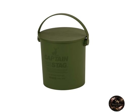 Captain Stag CS Outdoor Bucket with Seat 15L Olive Made in Japan UM-1616