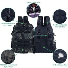 BLISSWILL Fishing Backpack Outdoor Tackle Bag Large Large, I：forest Camo