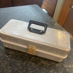 Vintage UMCO 173AS Aluminum 3 Tier Fishing Tackle Box Made In USA 60’s Dented