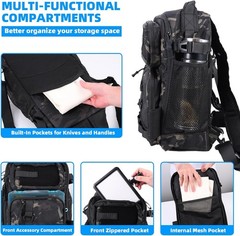 Ample 103PCS Fishing Tackle Backpack: Waterproof Sling Bag for Camping & Hiking