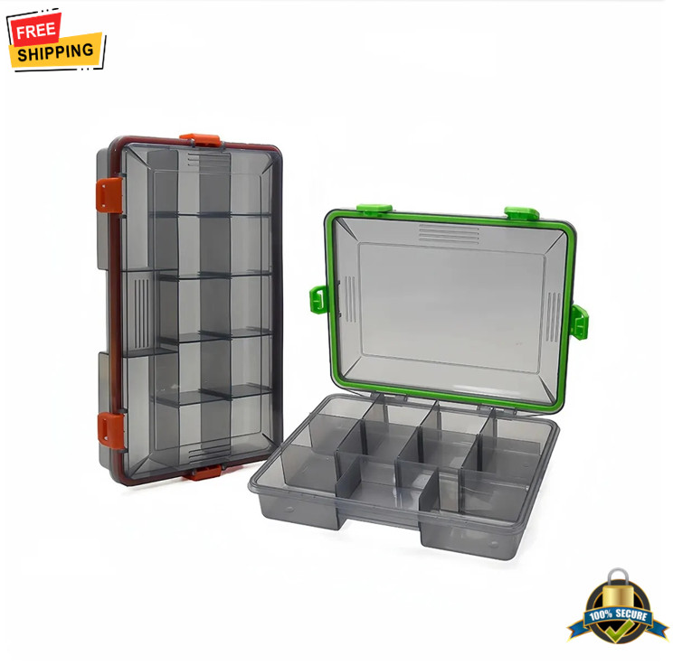 Large Capacity Fishing Tackle Box Organizer for Hooks Lures Bait Storage