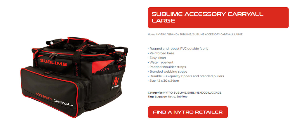 Nytro Sublime Accessory Carryall Luggage Carryall Bag large 42 x 42 x 24cm