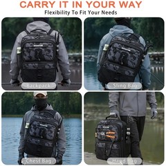 Bogtim Fishing Backpack Tackle Kit Lightweight 25L Tackle Bag Fishing Gear And