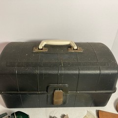 Vintage Two Tray Fishing Tackle Box With Shakespeare Wondereal & Various Tackle