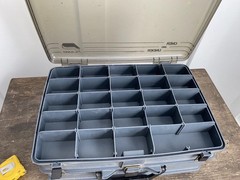 PLANO 2-Tier Over and Under Fishing Tackle Box 16″ x 11″ x 7″ W about 125 items