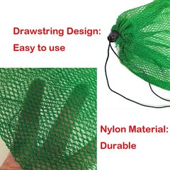 Laxygo Portable Fishing Net Bag Drawstring Fishing Net Nylon Mesh Fishing Bag…