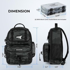 BaitSpace Large Fishing Sling Bag – Water-Resistant Tackle Backpack in Camo