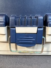 PLANO RETRO Two Tray Tackle Box Model 6202 Blue & Beige Color Fishing Tackle Box