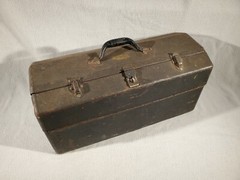 Vintage Grip-Loc Brown Metal Tackle / Tool Box Walton Products Made in USA
