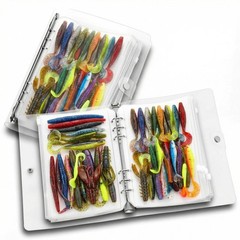 Fishing Tackle Binder Bags – Waterproof Worm Wallet with 20 Clear Pockets for Ba