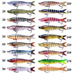 Sinking Minnow Lure 13.5cm 18g Multi-Segmented Jointed Bait for Outdoor Fishing