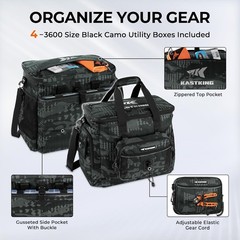 Large Fishing Tackle Bag – 58L Capacity with Removable Bait Binder for Anglers