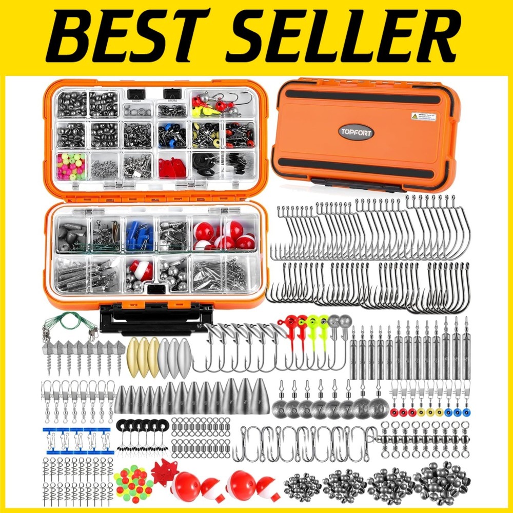 343pcs Fishing Hooks and Weights