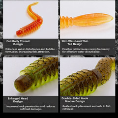 Multi Color Paddle Tail Swimbait Set 7.5cm 10pcs + 8.5cm 10pcs Freshwater Use