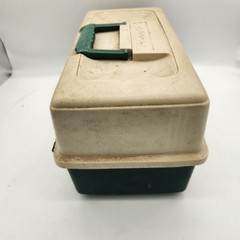 Vintage PLANO 6803 Three Tray Fishing Tackle Box GREEN Bass Crappie Catfish Pan