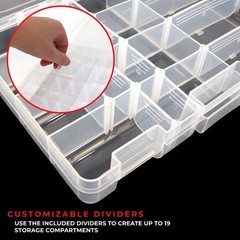 Osage River Medium Tackle Box Organizer, Clear Plastic Fishing Storage 1 Pack