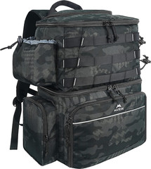 Fishing Tackle Backpack with Cooler, Large Fishing Bag with Rod Holders for 4 T