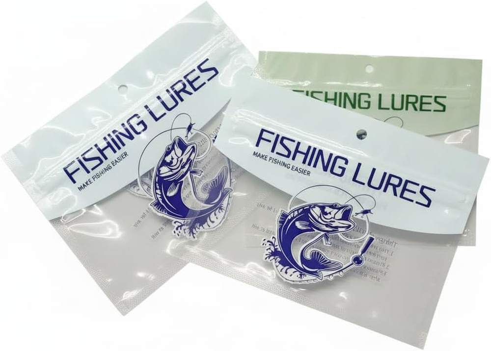 50Pcs Soft Plastic Bait Packaging Bags,Fishing Hook Package Storage Bags, 6″X4″