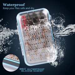 Waterproof Fly Fishing Box, Two-Sided, Clear Lid, 4 Sizes, Small Foam Insert