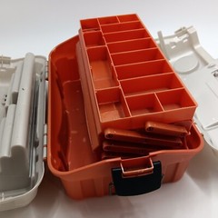 Plano Flipsider Three Tray Case Tackle Box 7603 Gray Orange Boating Fishing Gear