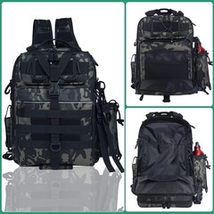 BLISSWILL Fishing Backpack Outdoor Tackle Bag Large Large, I：forest Camo