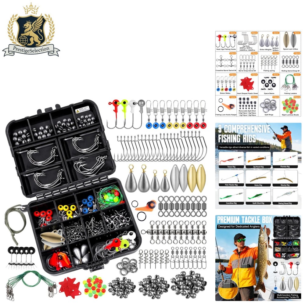 187pcs Fishing Gear Set with Customizable Tackle Box – Ideal for All Anglers!