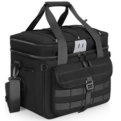 30L Large Fishing Tackle Bag, Waterproof Tackle Box Bag for Saltwater & Black