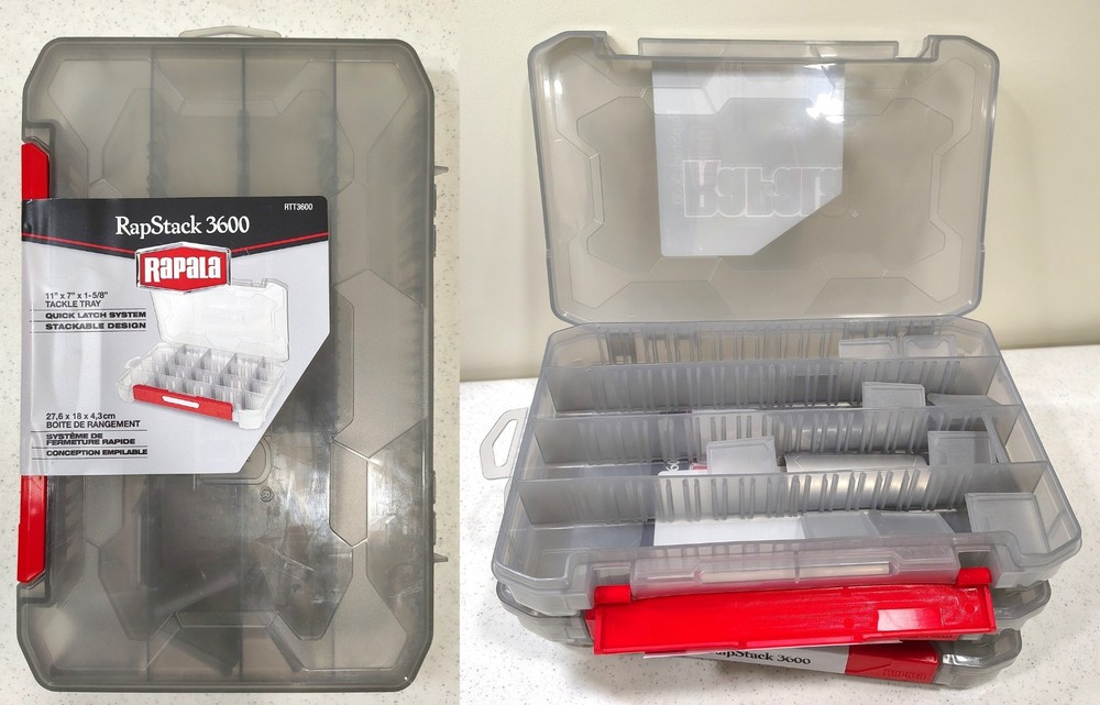 Rapala RapStack Tackle Box Craft Storage Tray RTT 3600 – 3 Pack Set NICE!