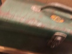 Simonsen Metal Tackle Box 1 Tray 3 Compartments Tool Green 1950’s Tool 15”