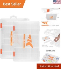 Clear Fishing Tackle Box Set – 2 Pack with Removable Dividers for Custom Storage