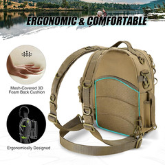 Fishing Tackle Backpack with Rod & Gear Holder, Lightweight Outdoor Water-Resist