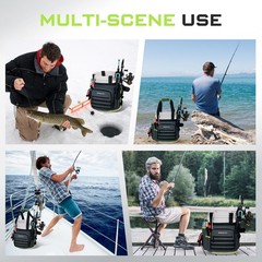 Fishing Bucket Organizer 5 Gallon Tackle Bag 15 Multi-Pockets Dark Gray