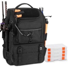 New Foldable Fishing Backpack Large Capacity Tackle Storage Rod Holder Outdoor